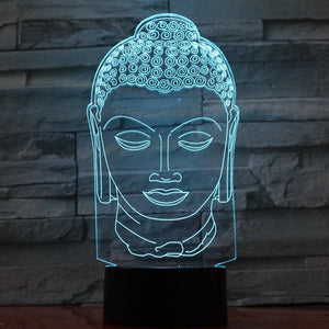 3D Lampe - Buddha Head - LAMIVA.de - Yoga Schmuck - Spiritualität