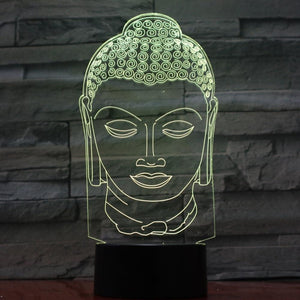 3D Lampe - Buddha Head - LAMIVA.de - Yoga Schmuck - Spiritualität