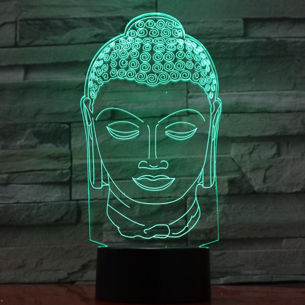 3D Lampe - Buddha Head - LAMIVA.de - Yoga Schmuck - Spiritualität