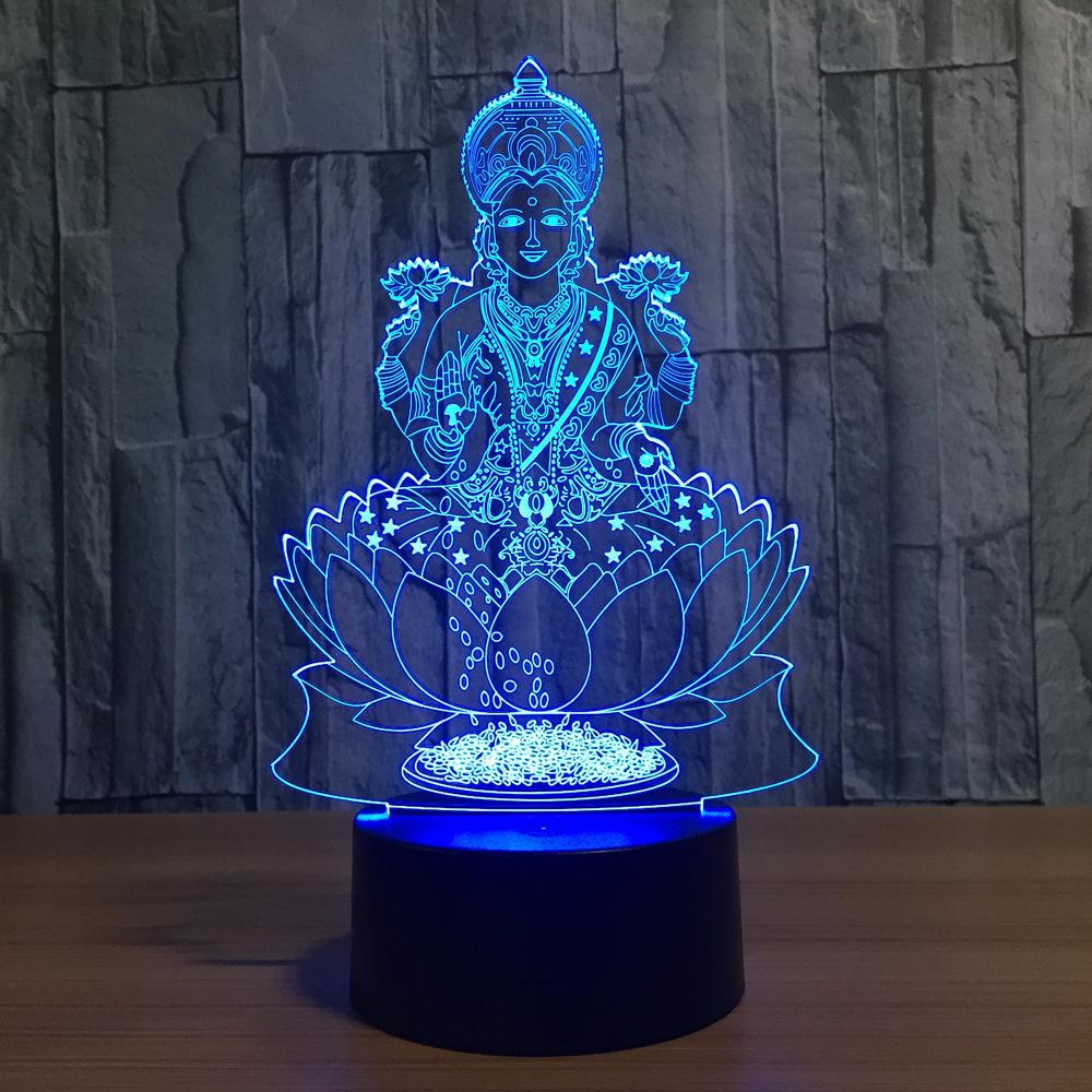 3D Lampe - "Buddha in Lotus" - LAMIVA.de - Yoga Schmuck - Spiritualität