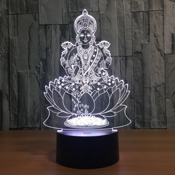 3D Lampe - "Buddha in Lotus" - LAMIVA.de - Yoga Schmuck - Spiritualität