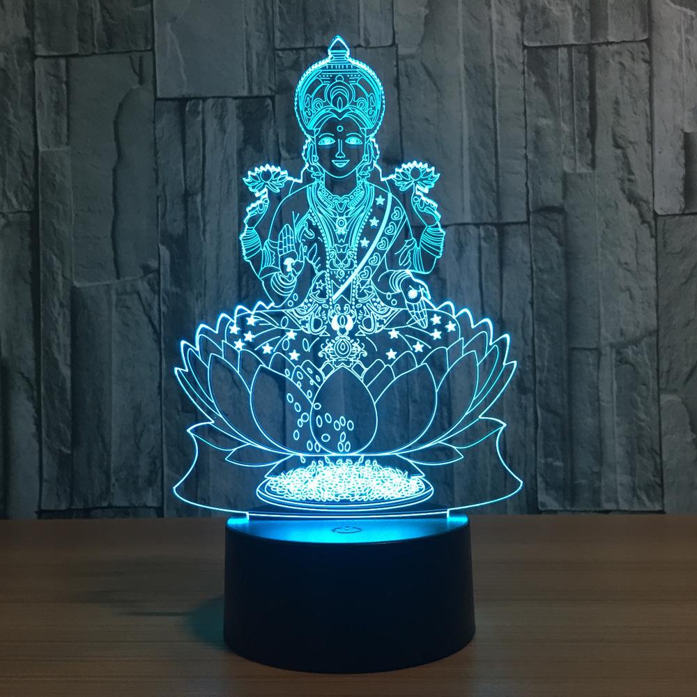 3D Lampe - "Buddha in Lotus" - LAMIVA.de - Yoga Schmuck - Spiritualität