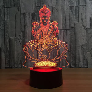 3D Lampe - "Buddha in Lotus" - LAMIVA.de - Yoga Schmuck - Spiritualität