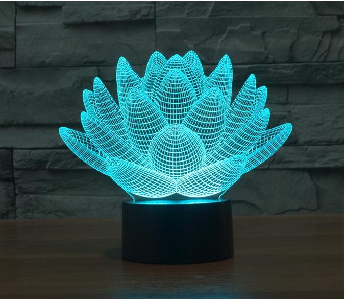 3D Lampe - Lotus Blume" - LAMIVA.de - Yoga Schmuck - Spiritualität