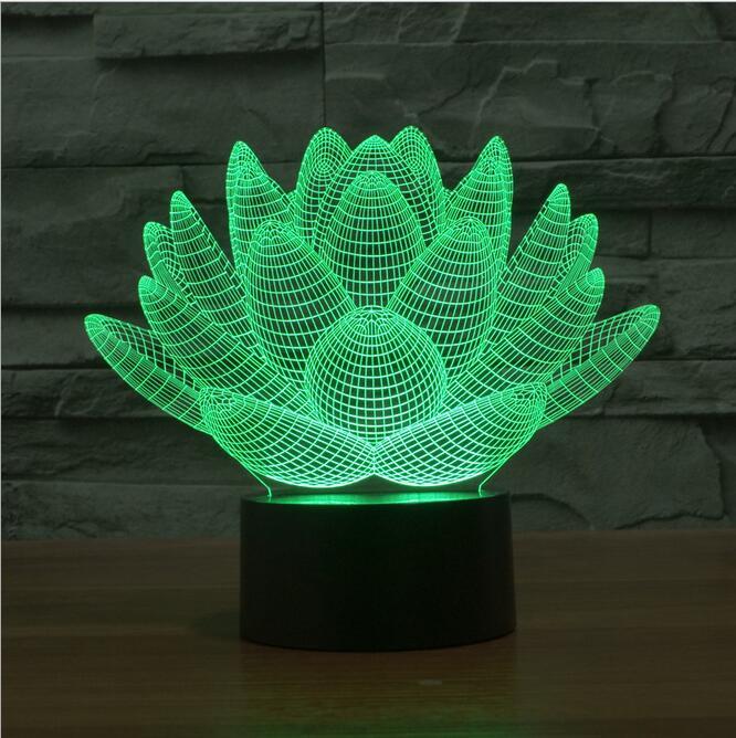 3D Lampe - Lotus Blume" - LAMIVA.de - Yoga Schmuck - Spiritualität