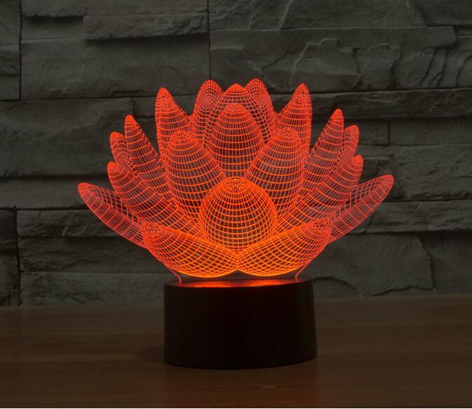 3D Lampe - Lotus Blume" - LAMIVA.de - Yoga Schmuck - Spiritualität