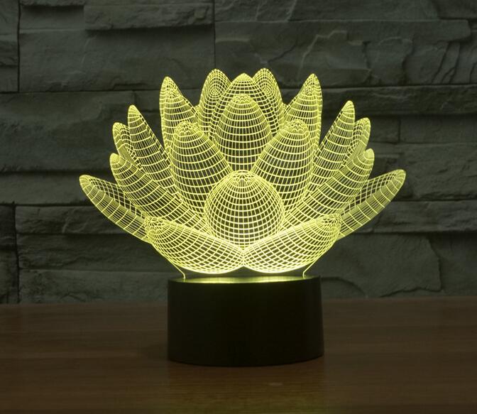 3D Lampe - Lotus Blume" - LAMIVA.de - Yoga Schmuck - Spiritualität