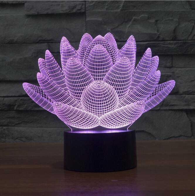 3D Lampe - Lotus Blume" - LAMIVA.de - Yoga Schmuck - Spiritualität