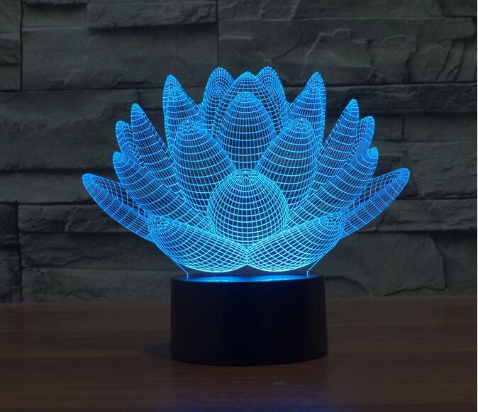 3D Lampe - Lotus Blume" - LAMIVA.de - Yoga Schmuck - Spiritualität