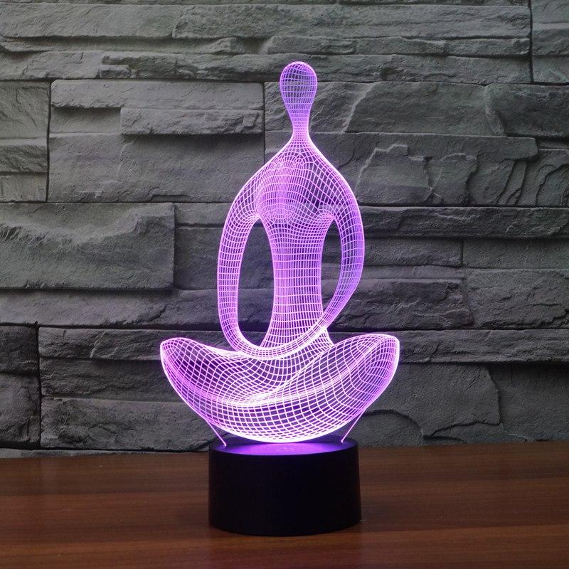 3D Lampe - "Yoga & Meditation" - LAMIVA.de - Yoga Schmuck - Spiritualität