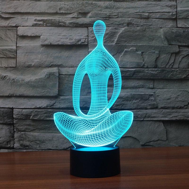 3D Lampe - "Yoga & Meditation" - LAMIVA.de - Yoga Schmuck - Spiritualität