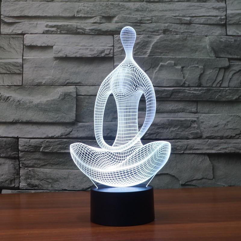 3D Lampe - "Yoga & Meditation" - LAMIVA.de - Yoga Schmuck - Spiritualität