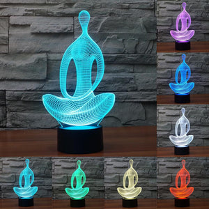 3D Lampe - "Yoga & Meditation" - LAMIVA.de - Yoga Schmuck - Spiritualität