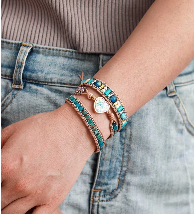 Positive Opal Edelstein - Wickelarmband