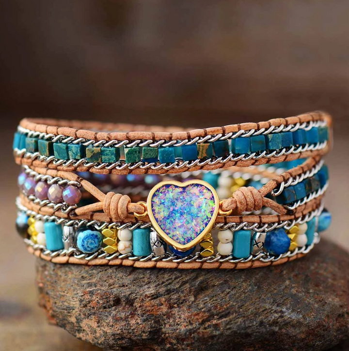 Positive Opal Edelstein - Wickelarmband