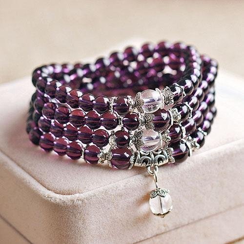 Bordeaux Buddha Amethyst - Kette - LAMIVA.de - Yoga Schmuck - Spiritualität