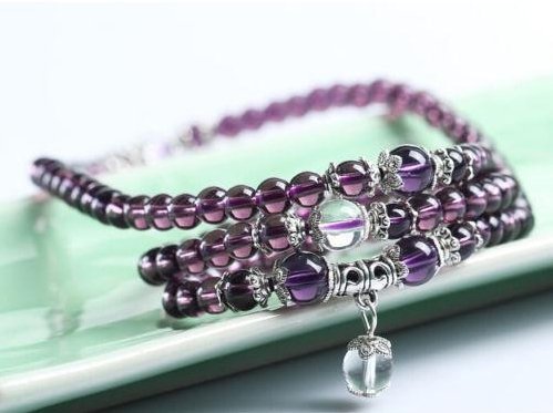 Bordeaux Buddha Amethyst - Kette - LAMIVA.de - Yoga Schmuck - Spiritualität