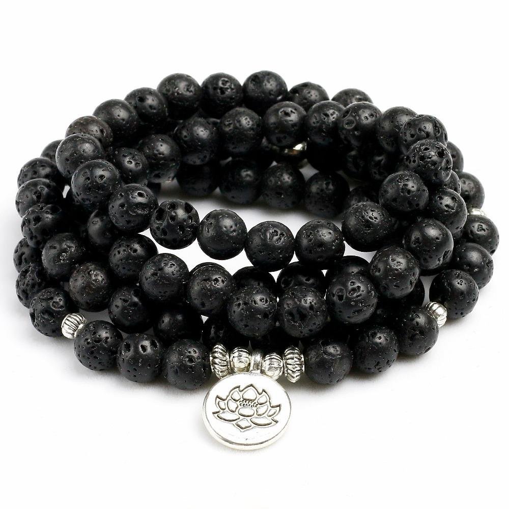 Black Vulcano - Mala Kette - LAMIVA.de - Yoga Schmuck - Spiritualität
