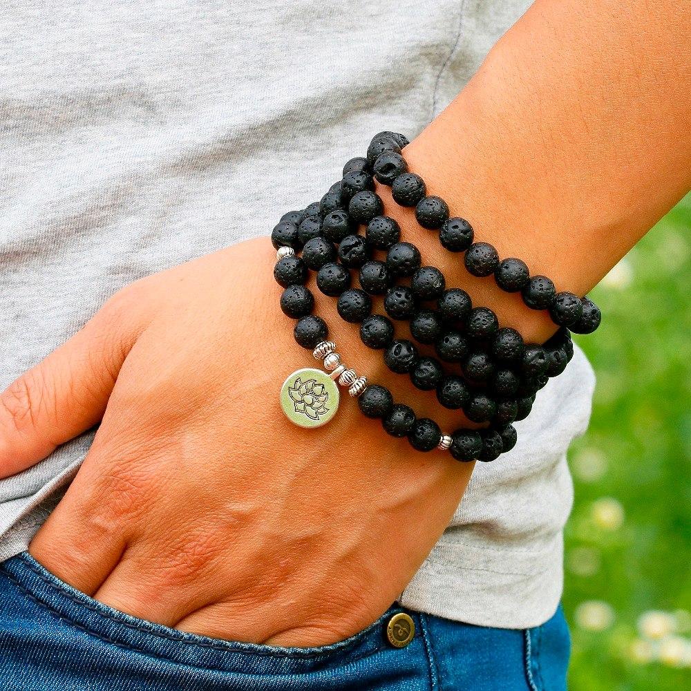 Black Vulcano - Mala Kette - LAMIVA.de - Yoga Schmuck - Spiritualität