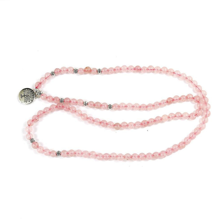 Rosenquarz Bloom Flower - Mala Kette - LAMIVA.de - Yoga Schmuck - Spiritualität