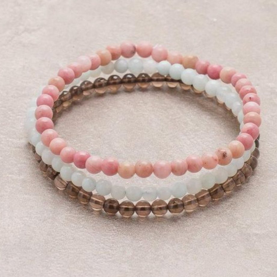 Lovely Tricolor Edelstein - Armband Set - LAMIVA.de - Yoga Schmuck - Spiritualität