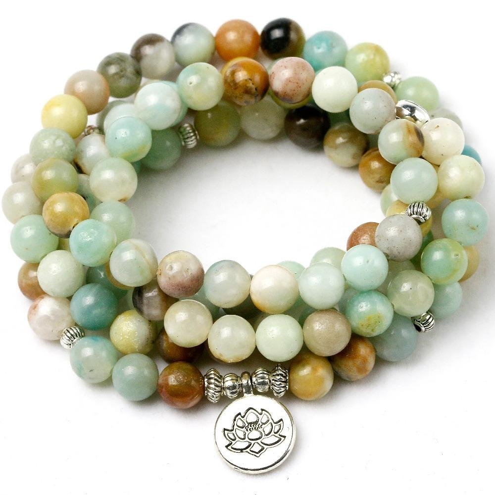 Shiny Amazonit - Mala Kette - LAMIVA.de - Yoga Schmuck - Spiritualität