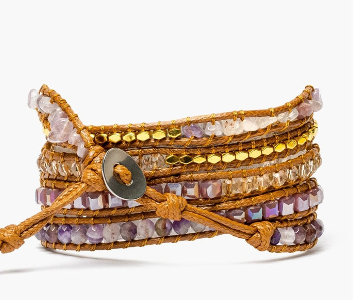 Amethyst Edelstein - Apple Watch Wickelarmband - LAMIVA.de - Yoga Schmuck - Spiritualität