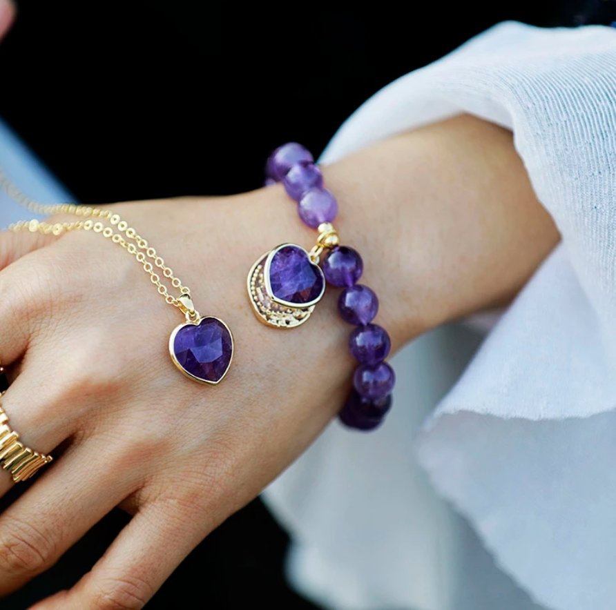 Amethyst Love Charm - Armband - LAMIVA.de - Yoga Schmuck - Spiritualität