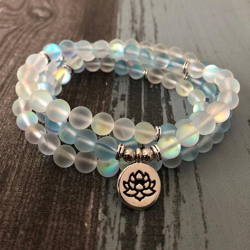 Aqua Aura - Mala Kette - LAMIVA.de - Yoga Schmuck - Spiritualität