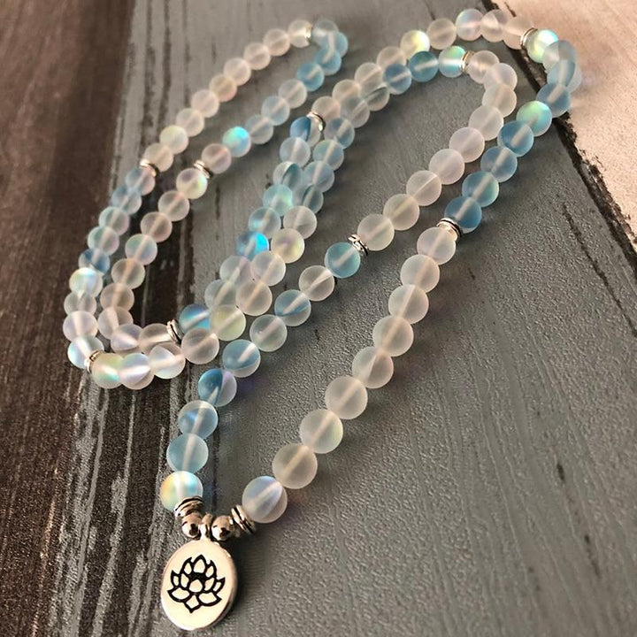 Aqua Aura - Mala Kette - LAMIVA.de - Yoga Schmuck - Spiritualität