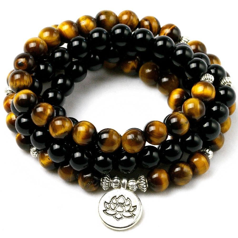 Black Tiger Eye - Mala Kette - LAMIVA.de - Yoga Schmuck - Spiritualität