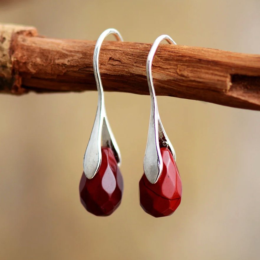 Bloom Red Jaspis - Ohrringe - LAMIVA.de - Yoga Schmuck - Spiritualität