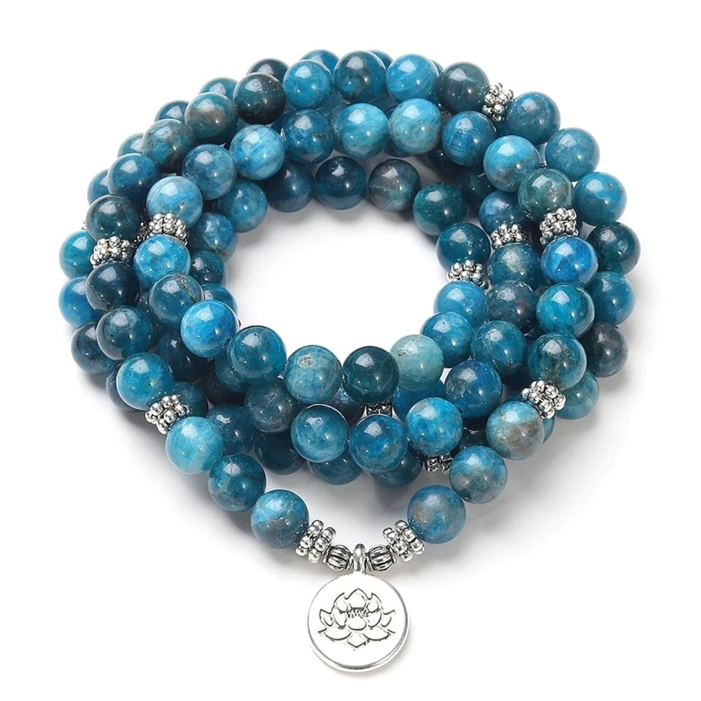 Blue Calm Apatit - Mala Kette - LAMIVA.de - Yoga Schmuck - Spiritualität