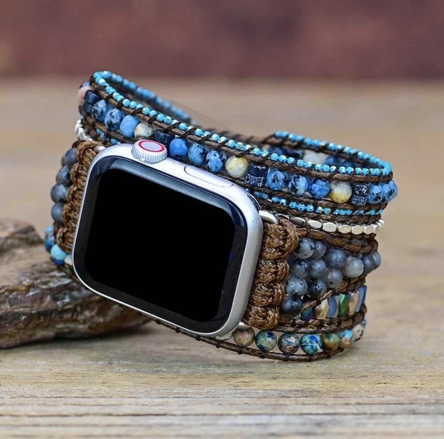 Blue Dream Edelstein - Apple Watch Wickelarmband - LAMIVA.de - Yoga Schmuck - Spiritualität