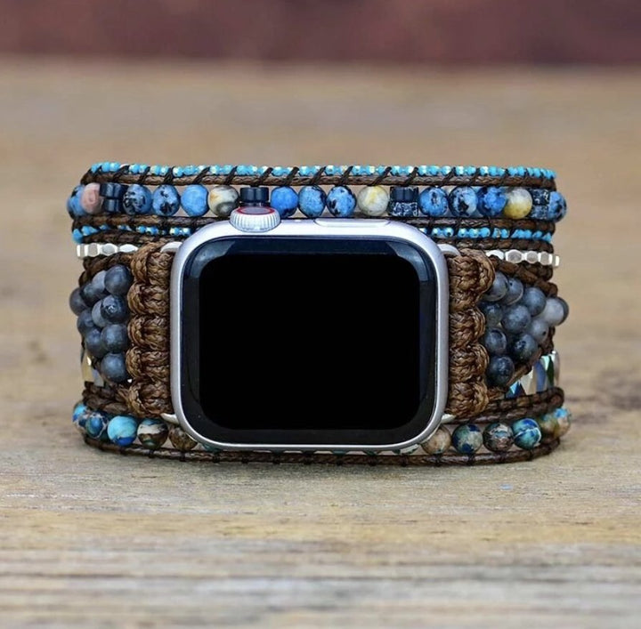 Blue Dream Edelstein - Apple Watch Wickelarmband - LAMIVA.de - Yoga Schmuck - Spiritualität