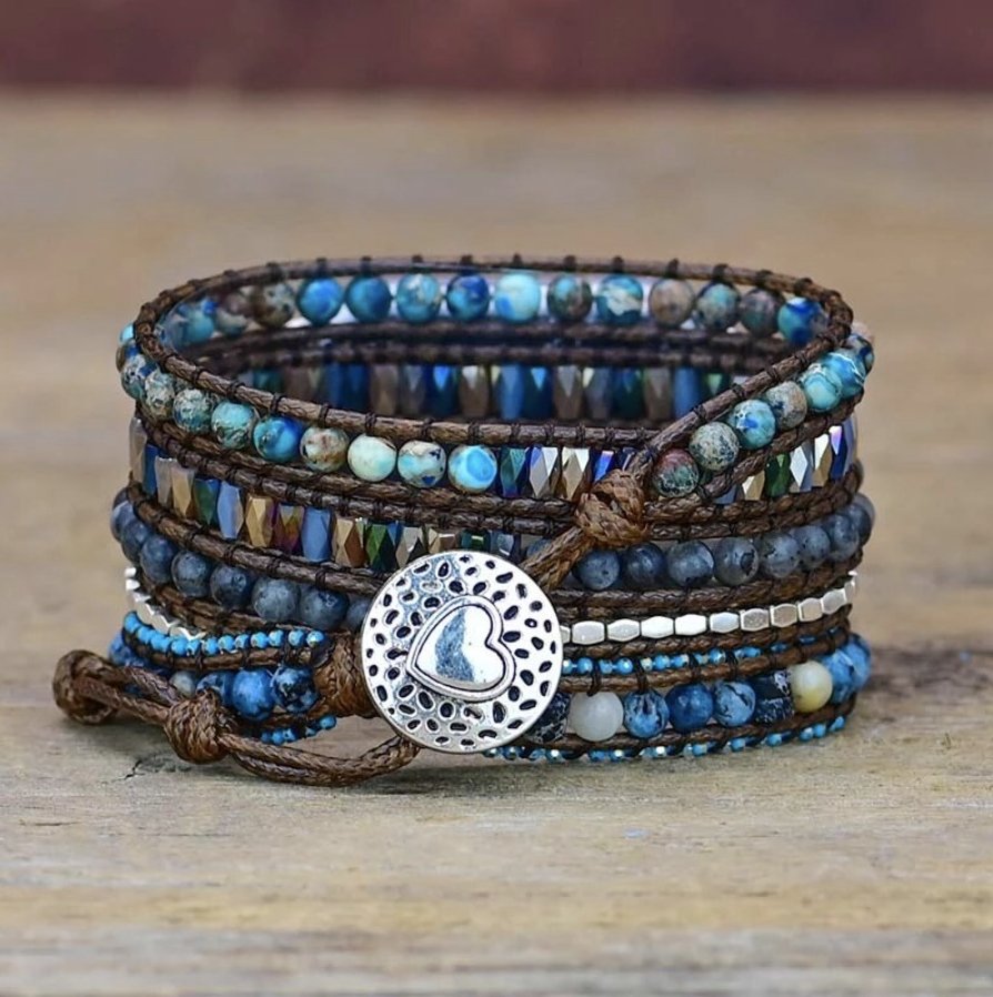 Blue Dream Edelstein - Apple Watch Wickelarmband - LAMIVA.de - Yoga Schmuck - Spiritualität