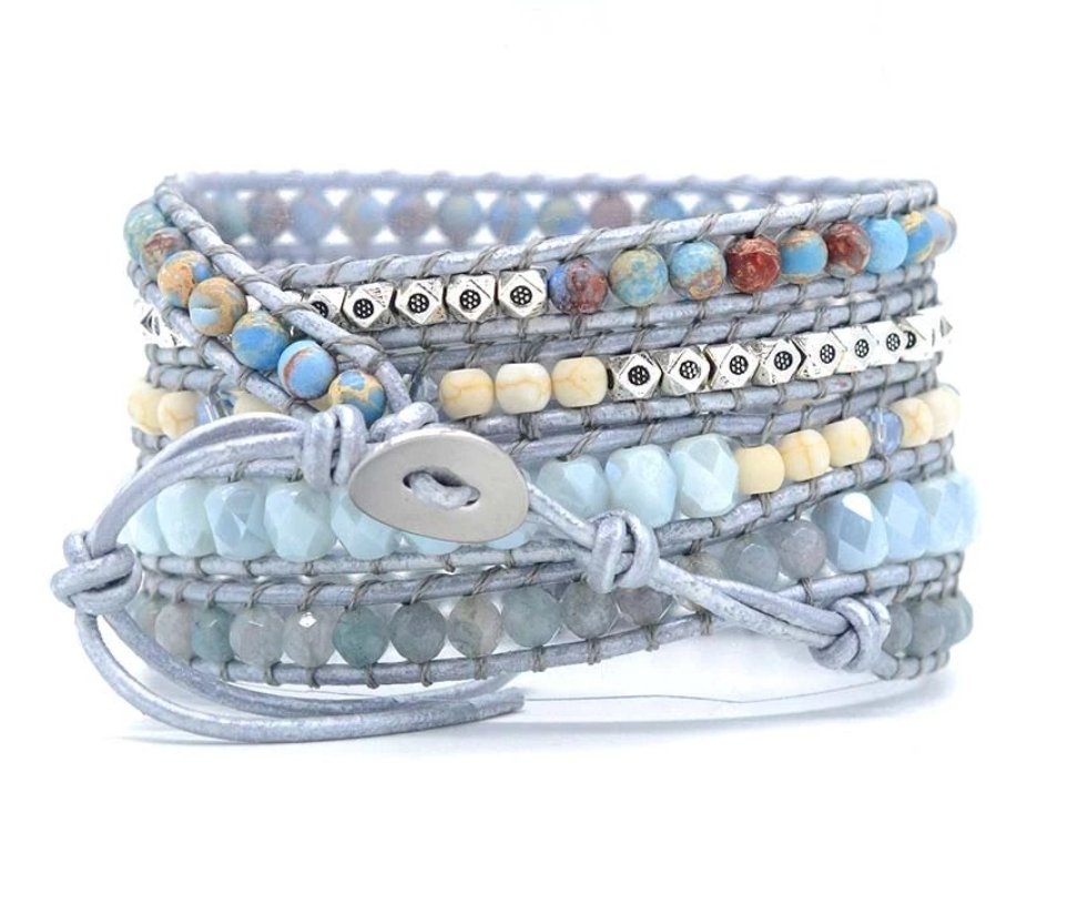 Blue Topas - Wickelarmband - LAMIVA.de - Yoga Schmuck - Spiritualität