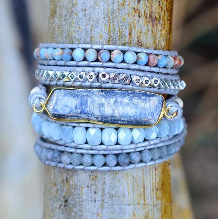 Blue Topas - Wickelarmband - LAMIVA.de - Yoga Schmuck - Spiritualität