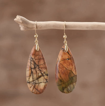 Earth Jaspis Drop - Ohrringe - LAMIVA.de - Yoga Schmuck - Spiritualität