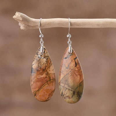 Earth Jaspis Drop - Ohrringe - LAMIVA.de - Yoga Schmuck - Spiritualität