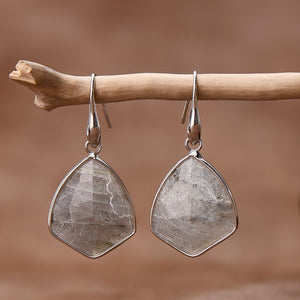 Grey Clear Jaspis - Ohrring - LAMIVA.de - Yoga Schmuck - Spiritualität