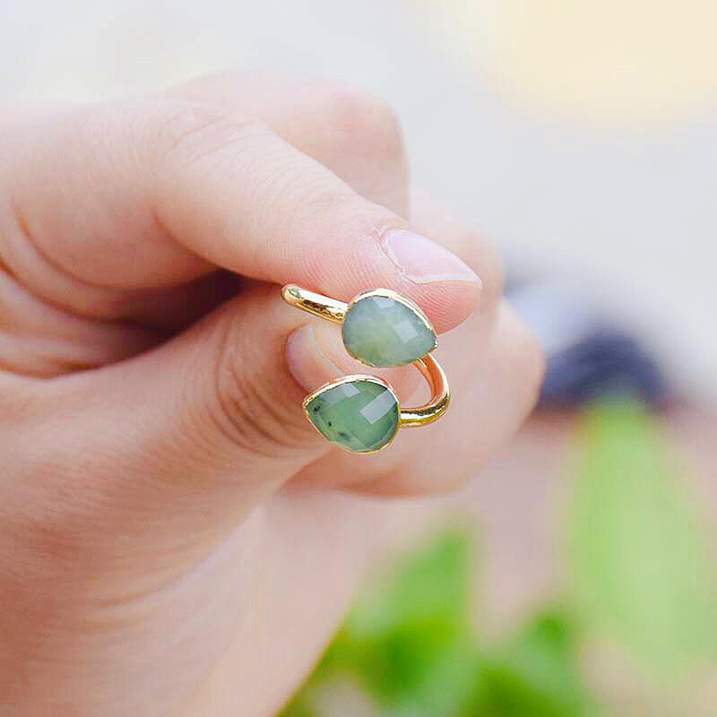 Grüner Jade - Ring - LAMIVA.de - Yoga Schmuck - Spiritualität