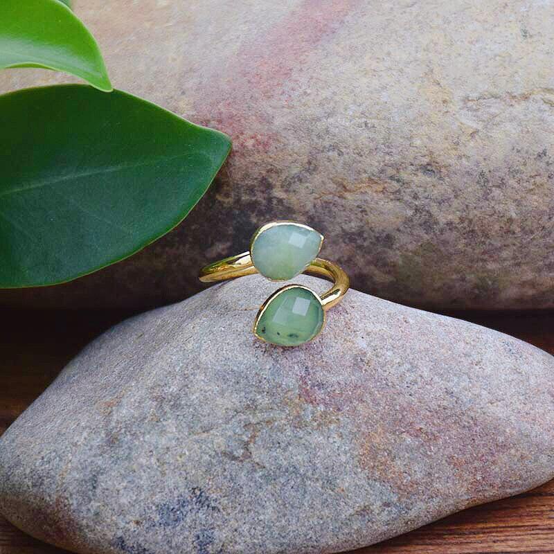 Grüner Jade - Ring - LAMIVA.de - Yoga Schmuck - Spiritualität