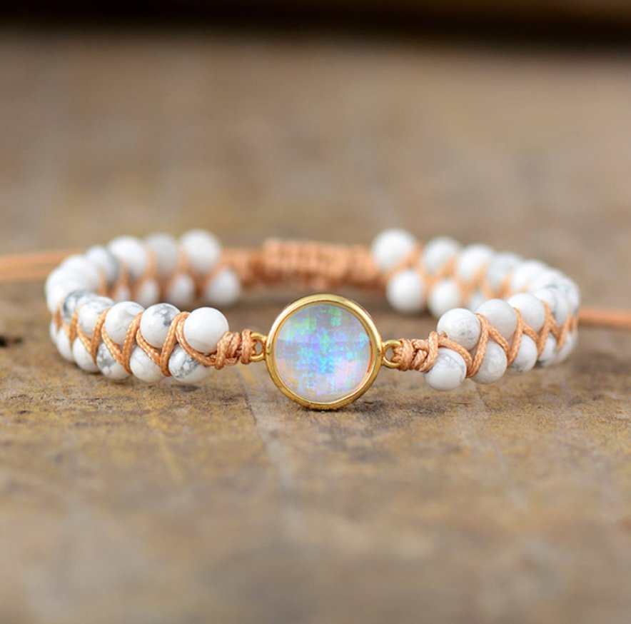 Howlith Clear Opal - Armband - LAMIVA.de - Yoga Schmuck - Spiritualität