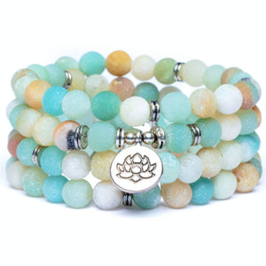 Lotus Beads Ocean Amazonit - Kette - LAMIVA.de - Yoga Schmuck - Spiritualität