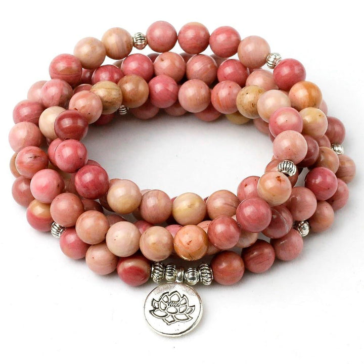 Lovely Rhodonit - Mala Kette - LAMIVA.de - Yoga Schmuck - Spiritualität