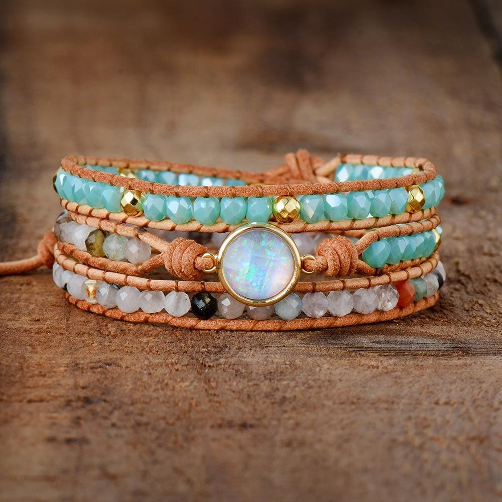 Moon Opal Boho - Wickelarmband - LAMIVA.de - Yoga Schmuck - Spiritualität