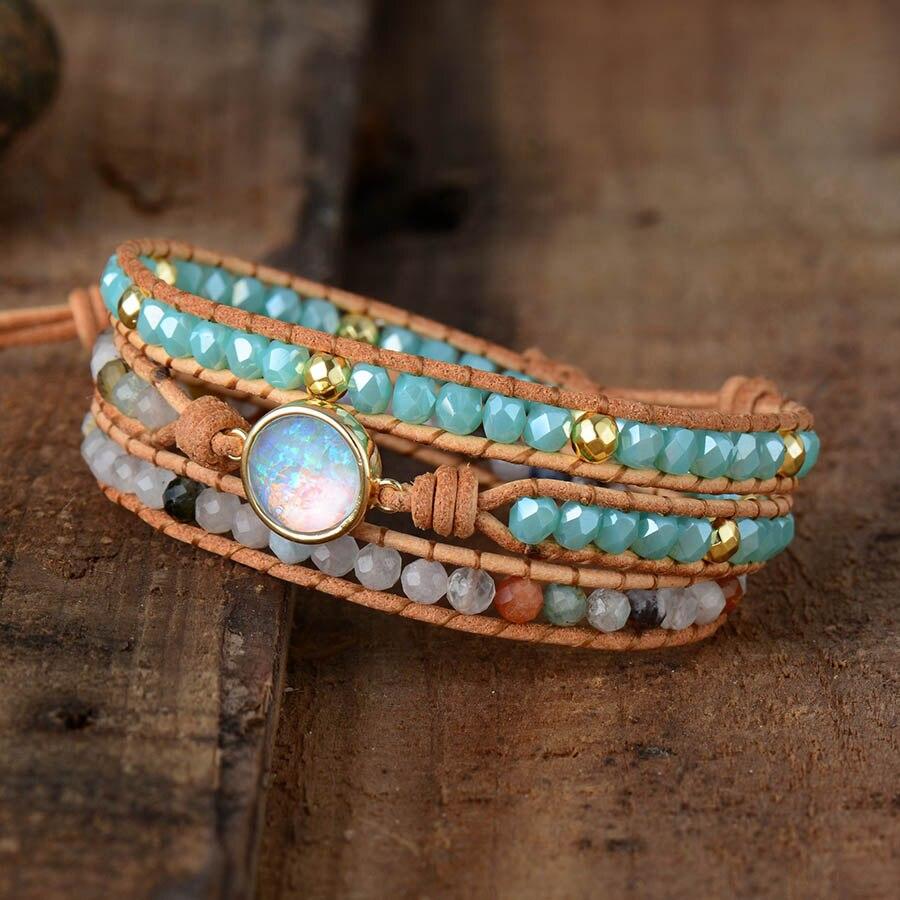 Moon Opal Boho - Wickelarmband - LAMIVA.de - Yoga Schmuck - Spiritualität