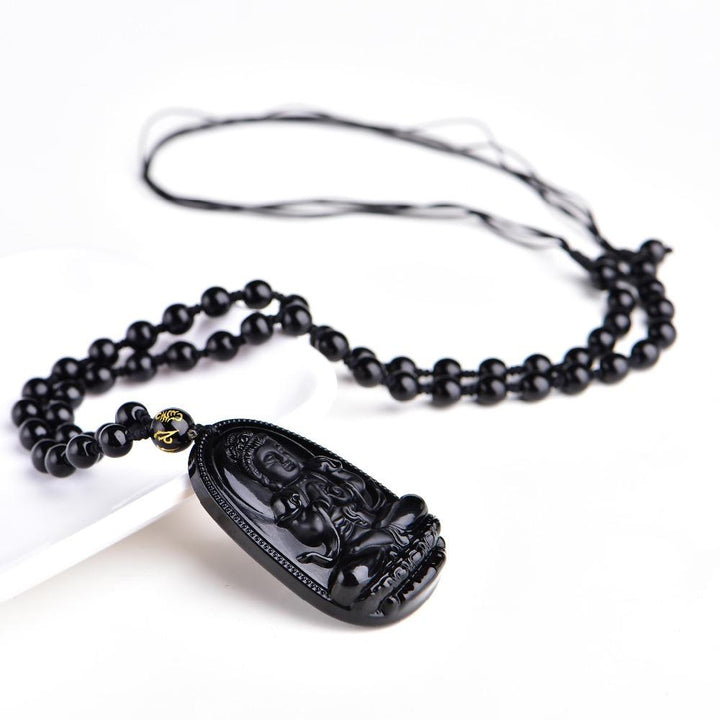 Obsidian Buddha - Amulet - LAMIVA.de - Yoga Schmuck - Spiritualität