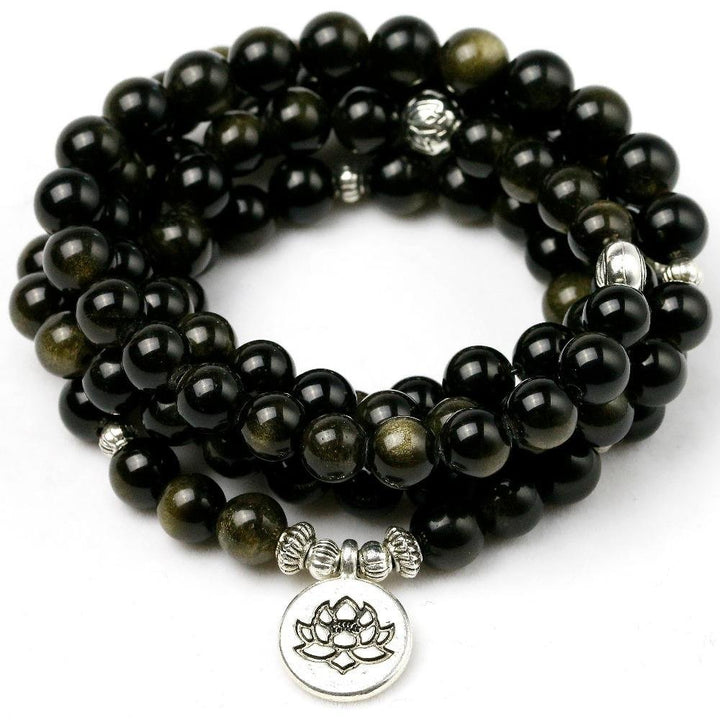 Obsidian Charme - Mala Kette - LAMIVA.de - Yoga Schmuck - Spiritualität